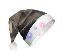 JZSTY Cappello di Babbo Natale in peluche a LED con squisito angelo con una spada stampa morbido calore lampeggiante decorazione per feste