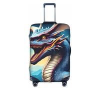 JZSTY Copertura per valigia durevole ed elegante con drago ruggente per viaggi e affari, resistente ai graffi e alla polvere, bianco, L