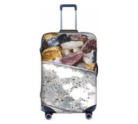 JZSTY Copertura per valigia, resistente ed elegante, in ossidiana, color oro, per viaggi e affari, resistente ai graffi e alla polvere, bianco, L