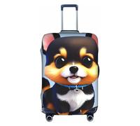 JZSTY Custodia per valigia con motivo cucciolo d'amore, durevole ed elegante, per viaggi e lavoro, resistente ai graffi e alla polvere, bianco, S