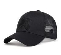 JZTDYPP Cappello Uomo Cappellino da Baseball Estivo da Uomo in Rete, per Sport all'Aria Aperta, con Lettera, Snapback, per Donna, Unisex, Traspirante, Hip Hop, Camionista, Nero, Taglia Unica