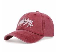JZTDYPP Cappello Uomo Cappellino da Baseball in Denim Lavato per Uomo E Donna, Cappellini da Camionista Primaverili, Regolabili, Snapback, Hip Hop, Cappellini da papà, Rosso Vino, Taglia Unica