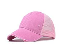 JZTDYPP Cappello Uomo Cappellino da Baseball Traspirante in Rete di Cotone Lavato, Realizzato con Vecchi Cappellini Strappati, per Uomo E Donna, Primaverile Ed Estivo, Vintage, da Camionista, Rosa,