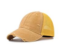 JZTDYPP Cappello Uomo Cappellino da Baseball Traspirante in Rete di Cotone Lavato, Realizzato con Vecchi Cappellini Strappati, per Uomo E Donna, Primavera Ed Estate, Cappello da Camionista Vintage,