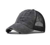 JZTDYPP Cappello Uomo Cappellino da Baseball Traspirante in Rete di Cotone Lavato, Realizzato con Vecchi Cappellini Strappati, per Uomo E Donna, Primavera Ed Estate, Cappello da Camionista Vintage,
