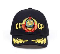 JZTDYPP Cappello Uomo Cappellino da Baseball Unisex con Emblema Nazionale Dell'Urss CCCP, Nero E Rosso, in Cotone, con Ricami, Stile Camionista, CCCP Nero, Taglia Unica