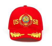 JZTDYPP Cappello Uomo Cappellino da Baseball Unisex con Emblema Nazionale Dell'Urss CCCP, Nero E Rosso, in Cotone, con Ricami, Stile Camionista, Rosso URSS, Taglia Unica