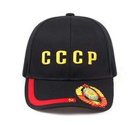 JZTDYPP Cappello Uomo Cappellino da Baseball Unisex con Emblema Nazionale Dell'Urss CCCP, Stile Snapback, in Cotone Nero E Rosso, con Ricamo, Stile Camionista, CCCP 2, Nero, Taglia Unica