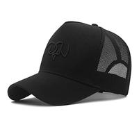 JZTDYPP Cappello Uomo Cappellino Estivo da Donna in Rete, da Uomo, Grande, con Snapback, in Cotone Rigido, da Camionista, con Testa Grande, da Uomo, Oversize, Nero, 60-65 Cm