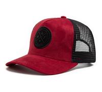 JZTDYPP Cappello Uomo Cappello da Camionista Unisex con Etichetta Circolare in Pelle, Estivo, da Uomo, in Rete, con Visiera, Casual, da Donna, con Snapback, Hip Hop, Rosso, 56-60 Cm