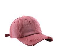 JZTDYPP Cappello Uomo Cappello da Uomo E da Donna in Denim Lavato, Stile Vintage, Stile Hip Hop, Tinta Unita, Stile Trucker, Casual, Sportivo, per Esterni, Rosso Vino, Taglia Unica