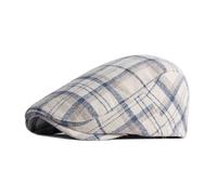 JZTDYPP Coppola Uomo Berretto da Strillone Scozzese in Poliestere Autunno-Inverno Berretto da Baseball con Visiera Piatta Berretto da Pittore per Uomo E Donna, Beige, 55-60 Cm