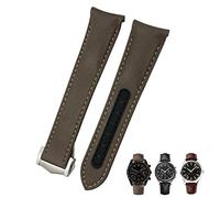 JZWCHQ 19mm 20mm 21mm Curved Curino Autence Watchband adatto per Omega Seamaster Planet Ocean 300/600 De Ville AT150 Cinturino per orologio da mucca