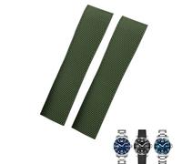 JZWCHQ 19mm 20mm 21mm End Curved Bubber Canda per conquista Hydroconquest L3 Black Green Silicone Watch Strap