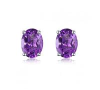 JZWCHQ 2,23ct orecchini autentici a perno di Ametista Gioielli solidi per le orecchie di gioielli gemme.