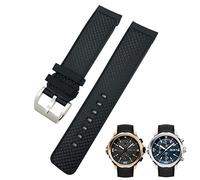 JZWCHQ 22 mm Fluorine Gubba cinghia di orologio morbido blu nero Bande per la famiglia Aquatimer IWC Bracciale da uomo