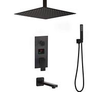 JZWCHQ 3 funzioni Black Digital Dochou Dishing Set Set Docho Doccia Display Display Digital Mixer Tap TABILE TAPO Scopo DOCIE
