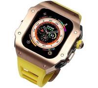 JZWCHQ 44 mm 45 mm 49 mm Canca di orologio in gomma in acciaio inossidabile di lusso fluoro ， per serie 8 7 6 SE 5 4 ， Accessori per sostituzione MOD MOD MOD BANDE SPORT in metallo