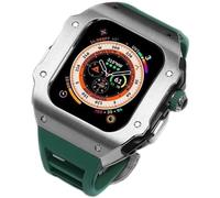 JZWCHQ 44 mm 45 mm 49 mm Canca di orologio in gomma in acciaio inossidabile di lusso fluoro ， per serie 8 7 6 SE 5 4 ， Accessori per sostituzione MOD MOD MOD BANDE SPORT in metallo