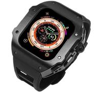 JZWCHQ 44 mm 45 mm 49 mm Canca di orologio in gomma in acciaio inossidabile di lusso fluoro ， per serie 8 7 6 SE 5 4 ， Accessori per sostituzione MOD MOD MOD BANDE SPORT in metallo