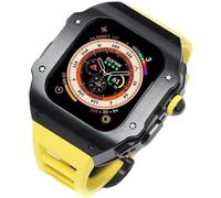 JZWCHQ 44 mm 45 mm 49 mm Canca di orologio in gomma in acciaio inossidabile di lusso fluoro ， per serie 8 7 6 SE 5 4 ， Accessori per sostituzione MOD MOD MOD BANDE SPORT in metallo