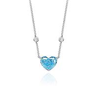 JZWCHQ 925 Argento Sterling 10 * 12 mm a Cuore ad Alto Diamante di Carbonio da 43 cm Collana a Sospensione per Donne Regali per Gioielli