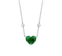 JZWCHQ 925 Argento Sterling da 10 * 12 mm aquamarina con Diamante ad Alta Diamante Fiore crollo Calibro a Ciondolo per Donne Gioielli