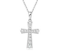 JZWCHQ 925 Collana a Ciondolo a Croce in Argento Sterling per Donne Gioielli