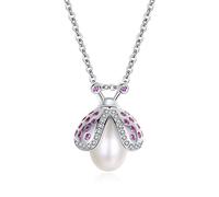 JZWCHQ 925 Collana di Perle in Acqua Dolce in Argento in Argento Sterling Ape apescale a Miele Collana di Gioielli Perle per Donne