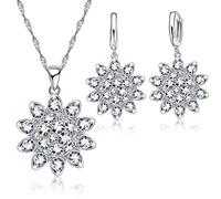 JZWCHQ 925 collana e orecchini gioielli set di forme di fiori irregolari per il regalo del Ringraziamento della ragazza delle donne