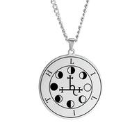 JZWCHQ 925 Collana in Fase lunare in Argento in Argento Sterling per Donne Triple Luna Collana a Ciondolo Luna - Lilith Seal Amulet ceretta ceretta Collana Moon Collana in Argento