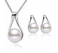 JZWCHQ 925 set di gioielli per le donne ragazze fidanzamento del matrimonio forma a goccia per le perle Il miglior regalo per amato