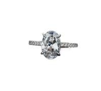 JZWCHQ 925 Sterling Silver 8 * 12mm Oval Sparkling Carbon Diamond FEDI Nuziali per Le Donne Gioielli