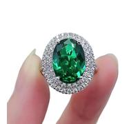 JZWCHQ 925 Sterling Sterling Sterling Oval zircone Verde zircone per Le Donne Regali di Gioielli fidanzati