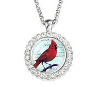 JZWCHQ Accessori Collana del Colibrì per Donne e Uomini, Colibrì Collana Cardinale Uccello Arte Arte Foto Vetro Rinestone Catena a Sospensione per Uccelli graziosi, graziosi Gioielli per Animali