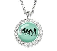 JZWCHQ Accessori Collana del Colibrì per Donne e Uomini, Colibrì Collana Cardinale Uccello Arte Arte Foto Vetro Rinestone Catena a Sospensione per Uccelli graziosi, graziosi Gioielli per Animali