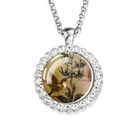 JZWCHQ Accessori Collana del Colibrì per Donne e Uomini, Colibrì Collana Cardinale Uccello Arte Arte Foto Vetro Rinestone Catena a Sospensione per Uccelli graziosi, graziosi Gioielli per Animali