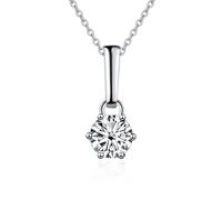 JZWCHQ Accessori Decorazioni da 1 a 2 d Colore Rotondo Taglio Rotondo collane a Sospensione moissanite per Donne Sei craghi Collana per Donne - Compleanno di San Valentino Bellissimo