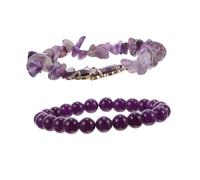 JZWCHQ Accessori per ragazze Ametista Bracciale Ladies Lettera perline di argilla per donne Collana perline di pietra naturale Collana viola