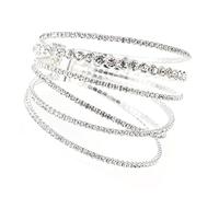 JZWCHQ Accessori per ragazze Bracciale Rhinestone per donne Elegante bracciale di cristalli Gioielli San Valentino Presentare Collana di arredamento a mano lucido