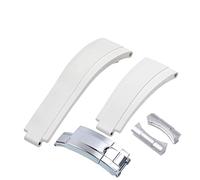 JZWCHQ Adatto per cinghia di orologio in gomma 20 mm ， 21 mm con fibbia d'argento e giunti ad arco Watch Bans Origin China