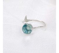 JZWCHQ Anelli Aperti per Donne, Anello Regolabile Vintage Simplicity Fashion Fashion Tail Fish Ball Crystal Ball Ring Regalo per Gioielli romantici per Le Donne Coppia di Donne Impegno per Matrimoni