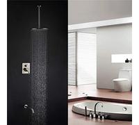 JZWCHQ Antique Sistema Doccia a soffitto a Cascata montata a Cascata Spazzolata Rubinetto Doccia Set da 10 Pollici Spray ceramico in Ceramica da Doccia da Doccia da Doccia,