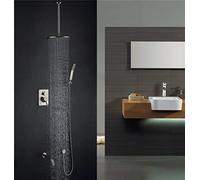 JZWCHQ Antique Sistema Doccia a soffitto a Cascata montata a Cascata Spazzolata Rubinetto Doccia Set da 10 Pollici Spray ceramico in Ceramica da Doccia da Doccia da Doccia,