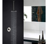 JZWCHQ Antique Sistema Doccia a soffitto a Cascata montata a Cascata Spazzolata Rubinetto Doccia Set da 10 Pollici Spray ceramico in Ceramica da Doccia da Doccia da Doccia,