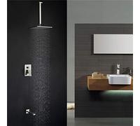 JZWCHQ Antique Sistema Doccia a soffitto a Cascata montata a Cascata Spazzolata Rubinetto Doccia Set da 10 Pollici Spray ceramico in Ceramica da Doccia da Doccia da Doccia,