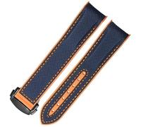 JZWCHQ Banda da orologio in silicone in silicone in nylon in gomma da 20 mm per Omega GMT Planet Ocean Seamaster Diver 300 Curva Curved Orange Watch.