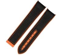 JZWCHQ Banda da orologio in silicone in silicone in nylon in gomma da 20 mm per Omega GMT Planet Ocean Seamaster Diver 300 Curva Curved Orange Watch.