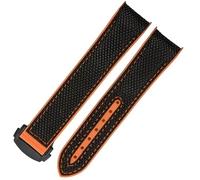 JZWCHQ Banda da orologio in silicone in silicone in nylon in gomma da 20 mm per Omega GMT Planet Ocean Seamaster Diver 300 Curva Curved Orange Watch.