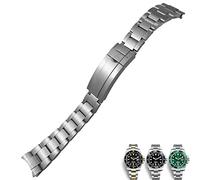 JZWCHQ Banda di orologi a fibbia pieghevole in acciaio inossidabile da 20 mm 904L per origine cinghia d'oro